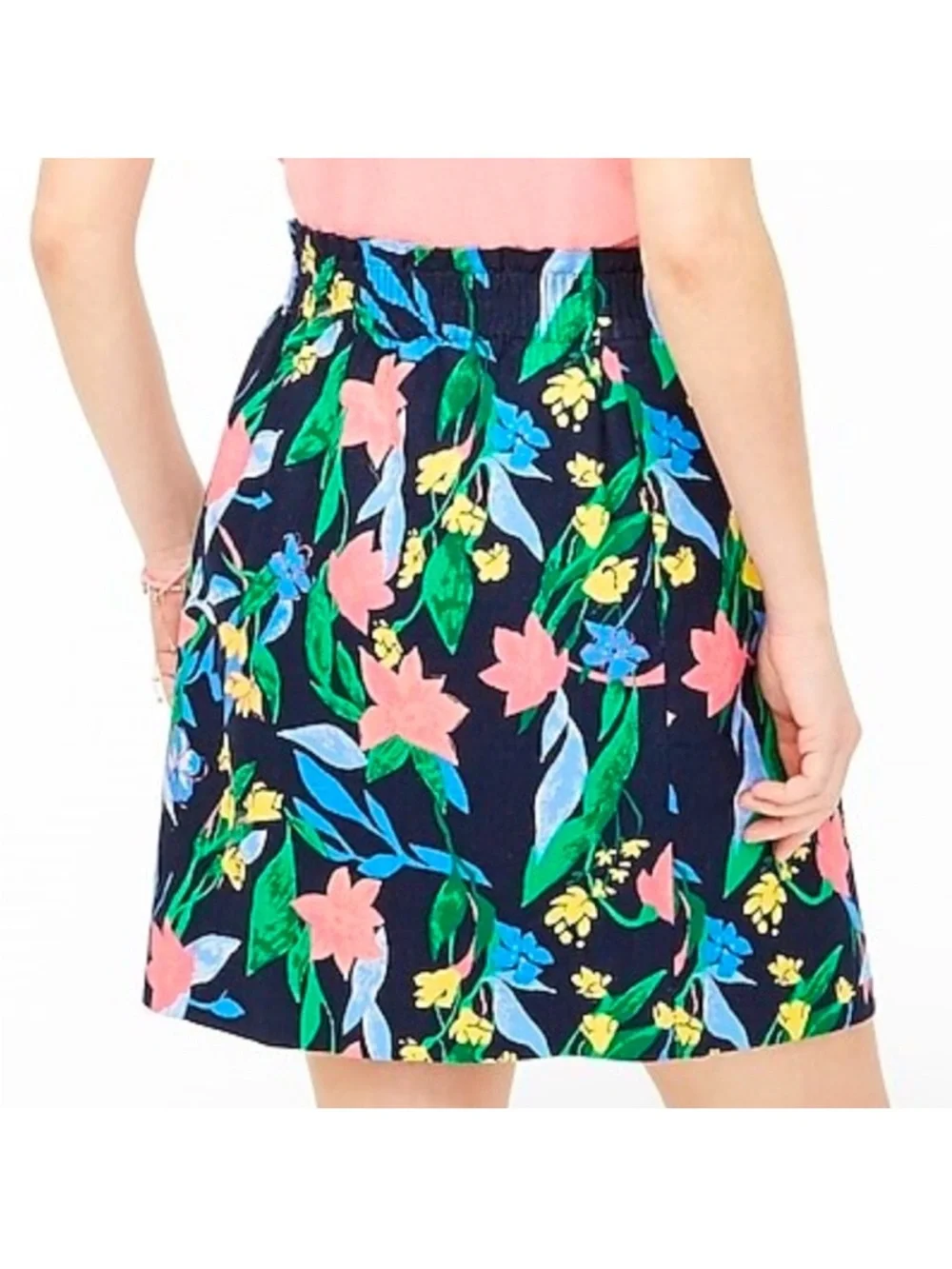 J. Crew Linen-Cotton Blend Floral City Skirt Sz 4